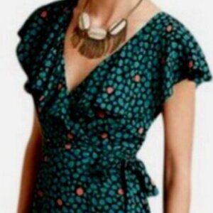 Anthropologie HD in Paris Ruffled Wrap Dress Size 8